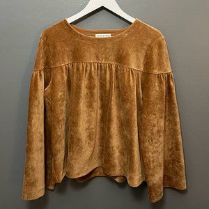 Madewell Corduroy Long-sleeve Top, Large, Brown
